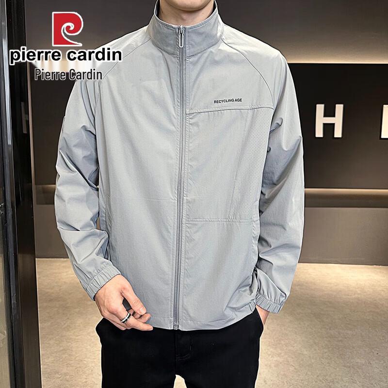 Pierre Cardin Men's Ice Silk Stand-Up Collar Jacket