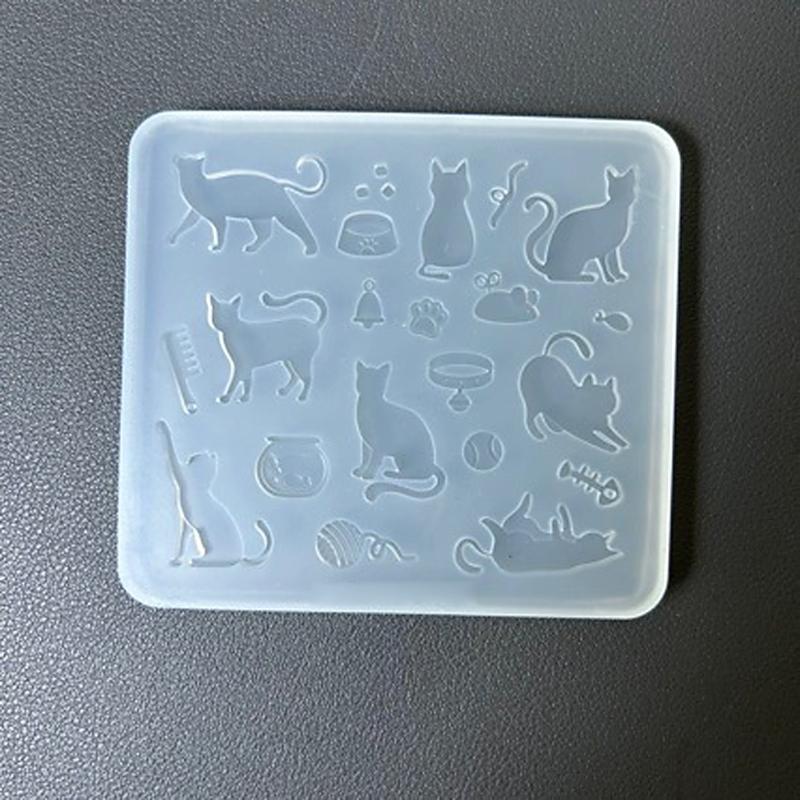 Pet Themed Rectangular Silicone Mould With Lovely Cats Pattern For Homemade Treats And Craft