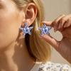 Boho Blau Rose Rot Floral Seestern Steckerohrringe Für Damen Ozean Atmosphäre Schick Küstenstil Seestern Ohrring Sommer Strand Schmuck