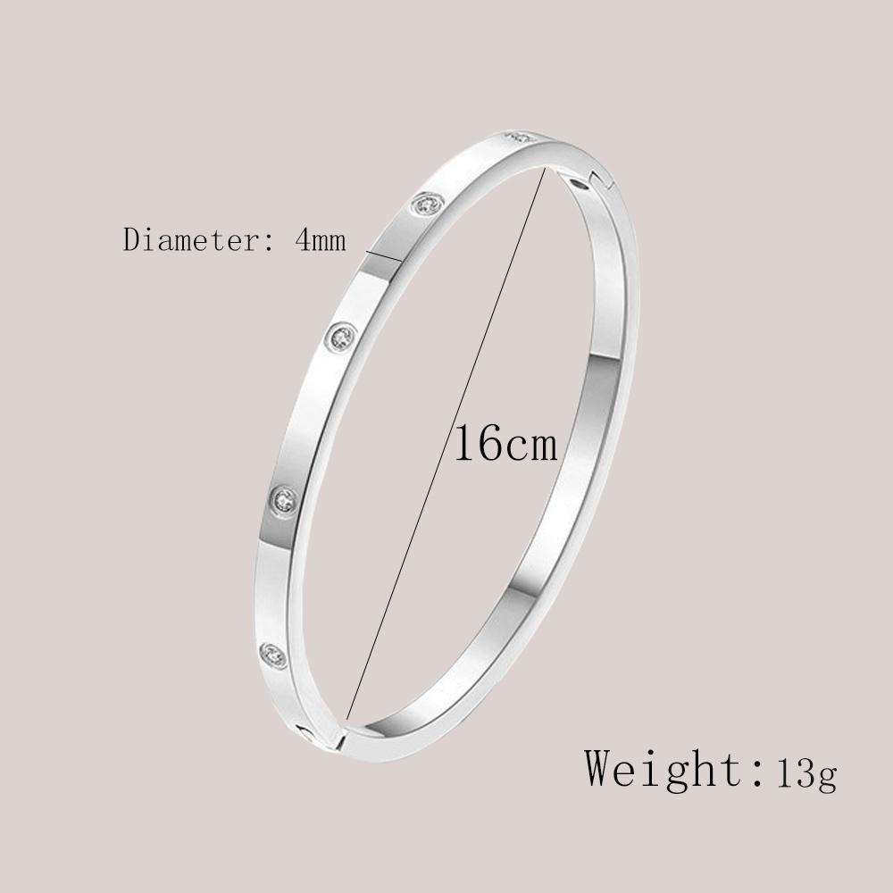 Stainless Steel Cuff Bracelets Bangles For Women Fashion Jewelry Charm Jewelry Accessories Crystal Bracelet love