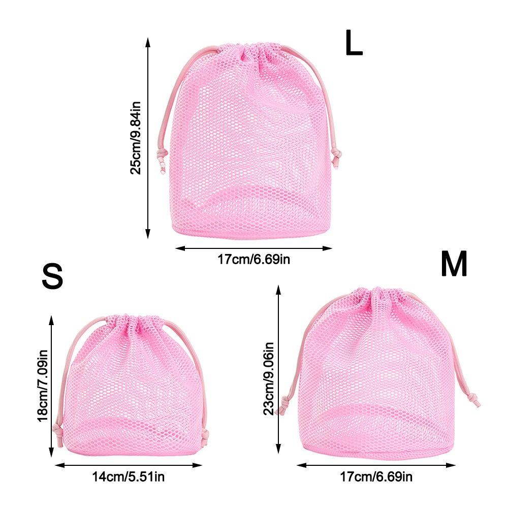 New Dopamine Color Cosmetic Bag Mesh Drawstring Storage Bag Breathable Large Capacity Lazy Toiletries Bag