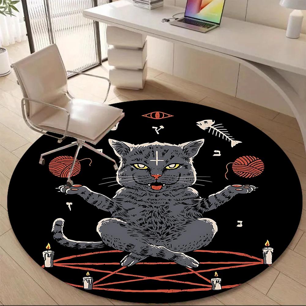 1pc Witchcraft Paganism Office Round Area Rug, Indoor Mat Suitable ForOffice, Under Office Chairs Bedroom Living Room Home Decor, Room Deco U18