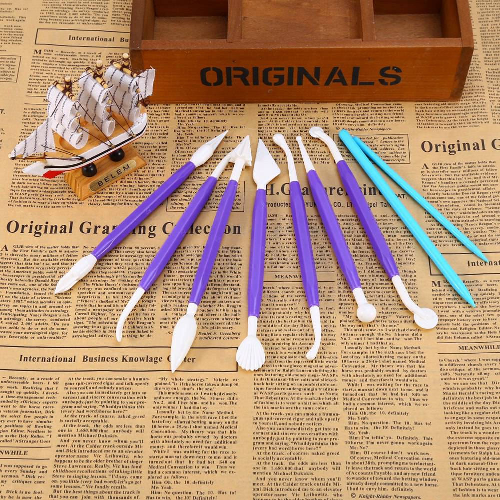 Wholesale 9 Pcs DIY Double Heads Pottery Clay Sculpture Carving Tools Home DIY Plastic Kids
