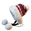 Winter New Style Plus Velvet Warm Lei Feng Hat Outdoor Cold-proof Ear Protection Wool Knitted Hat for Women Sweet and Cute Casual