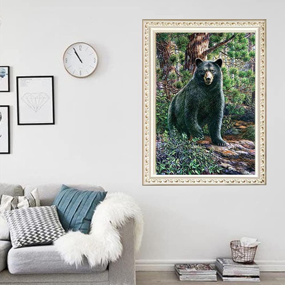 5D DIY Diamond Painting The Forest Grizzly Bear Full Diamond Cross Stitch Set Full Diamond Brodery Mosaic Art Bilde av Rhinestones Dekor Gave