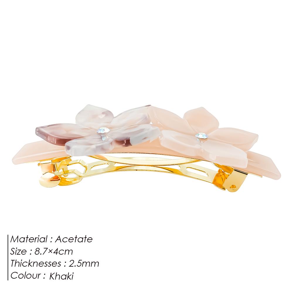 

eManco High Quality Two-Tone Light Color Flower Barrettes Valentine s Day Surprise Gift Acetate Hair Accessories Side Hair Clip Size fits all