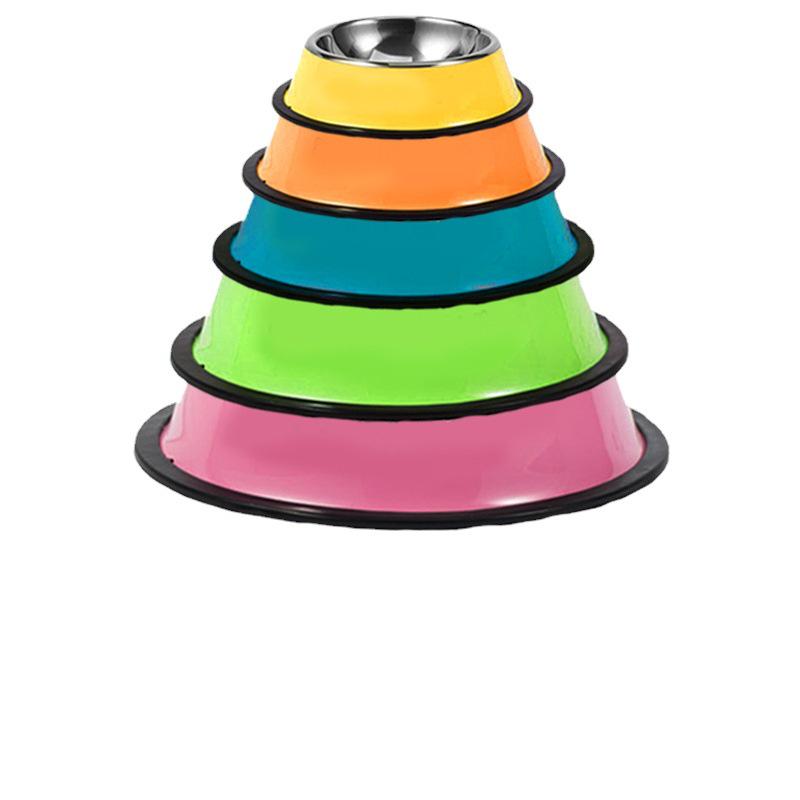 Miska dla zwierząt ze stali nierdzewnej z nadrukiem łapy i zabezpieczeniem przed rozlaniem – odpowiednia dla psów i kotów