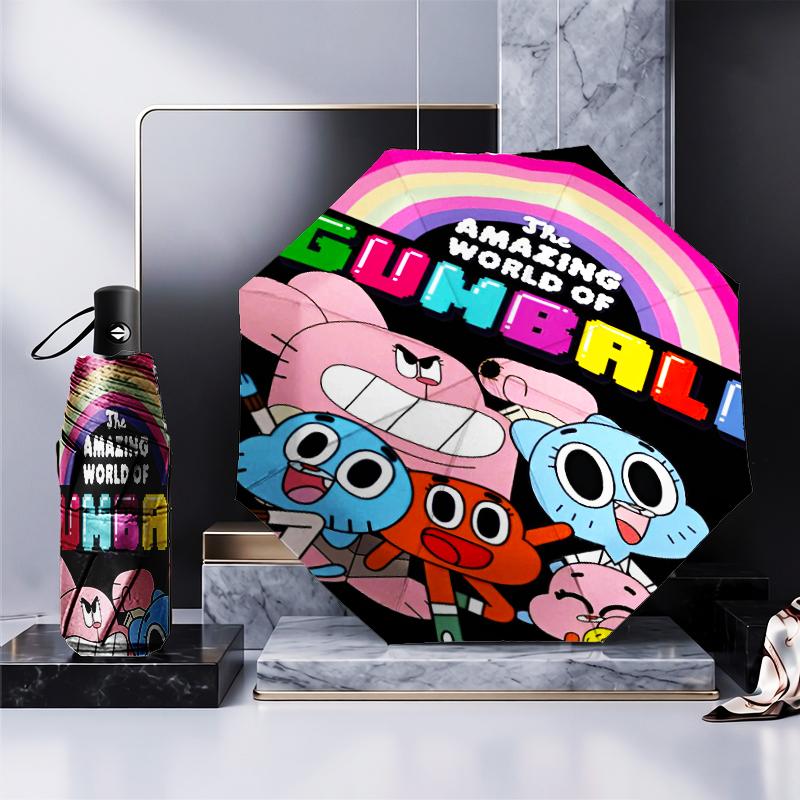 Gum's Colorful Friends Umbrella Folding umbrella, automatic umbrella 8-Frame for Travel, camping Use Gift for Halloween Christmas