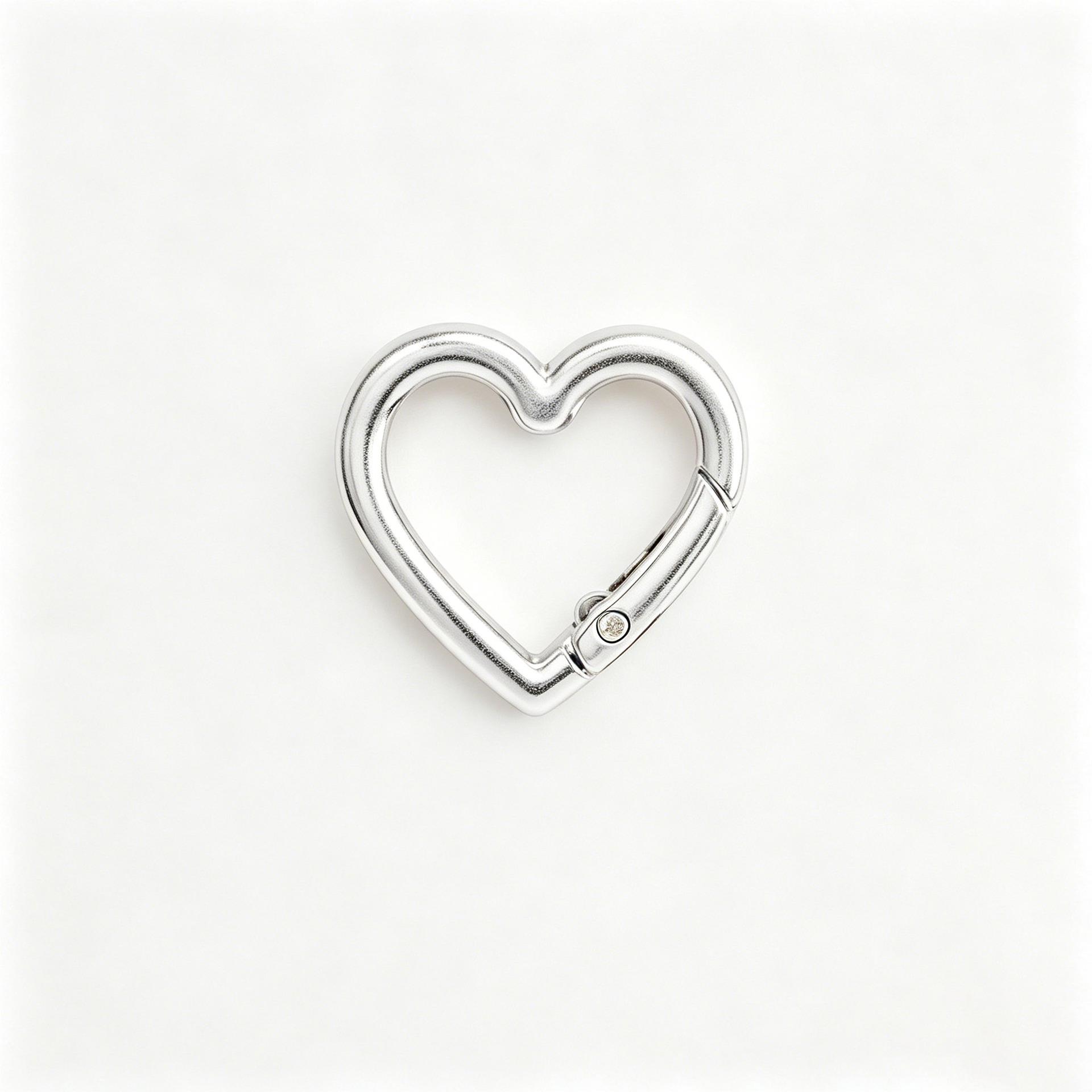 Heart-Shaped Zinc Alloy Spring Clasp Keychain & Jewelry Accessory серебряный