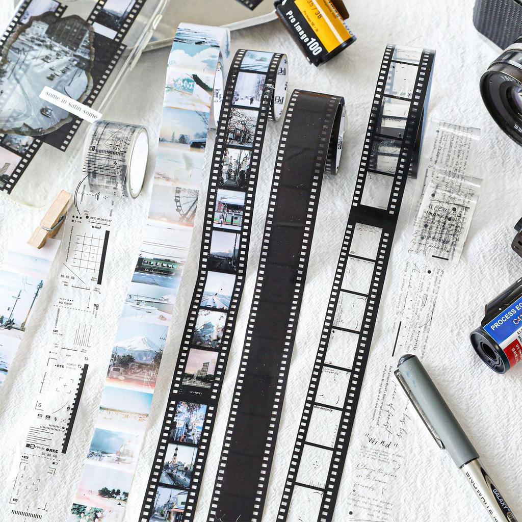 25mm * 2m Vintage Film PET Bänder DIY Scrapbooking Collage Schreibwaren Dekor Journalling Materialien Klebeetiketten Bänder