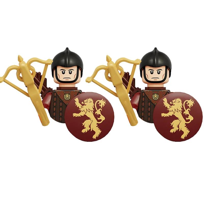 Medieval Knight Armored Troops Ancient Army Soldiers Mini Weapon Equipment Flag Model Building Blocks Kids Toys Birthday Gifts