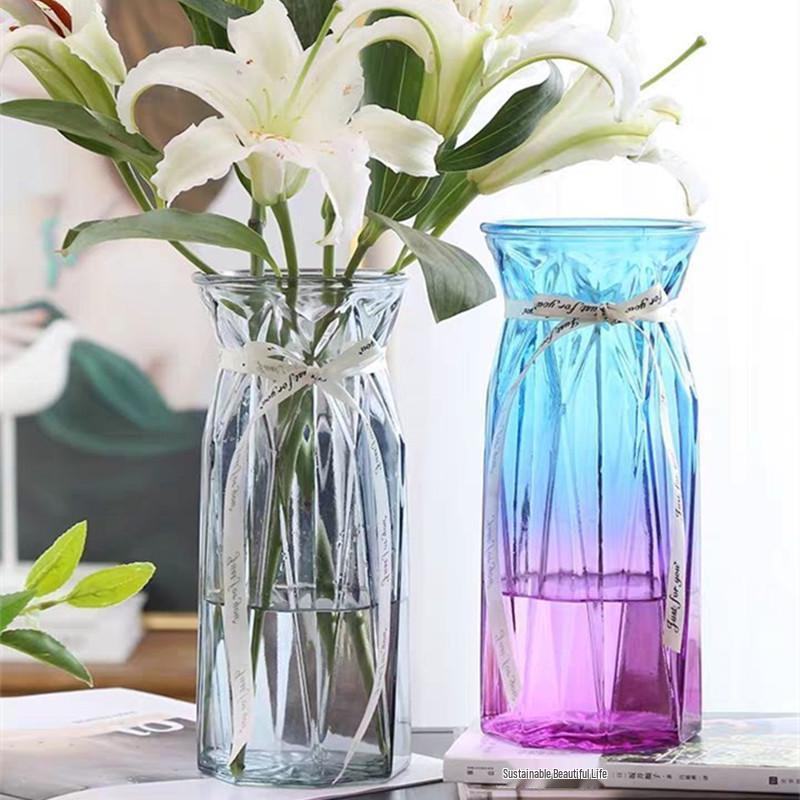 Modern European Glass Vase for Fresh or Dried Flowers - Hydroponic Desktop Ornament