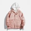 Mens Hooded Windbreaker Jacket Casual Streetwear Loose Fit Layered Look
