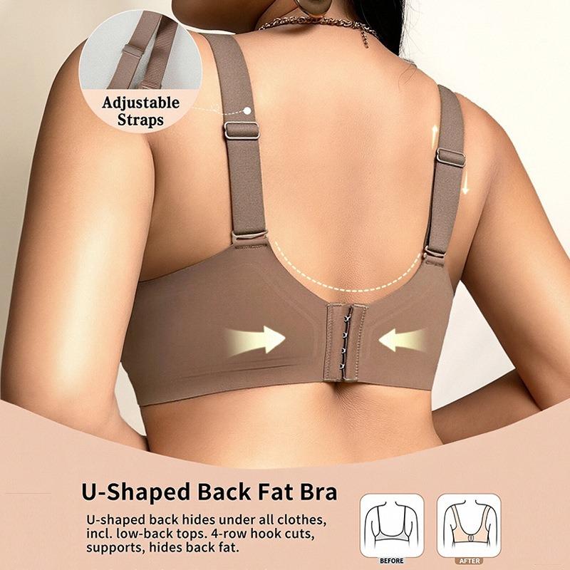 Plus Size Seamless Wireless Push Up Bra For Large Bust Women