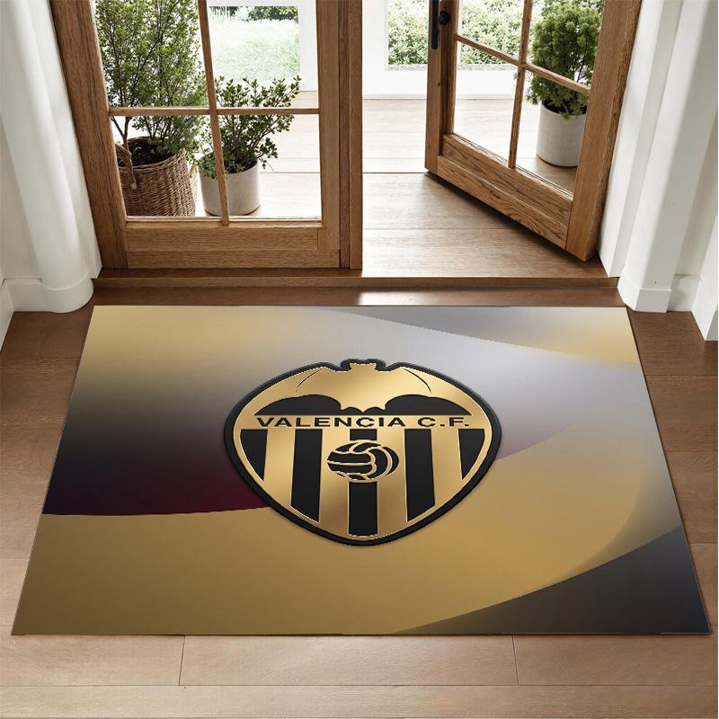 Valencia FC Design Crystal Velvet Rug Soft Decorative Mat for Bedroom Entrance