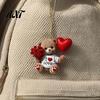 Heart Balloon Hanging Decoration Teddy Bear Ornament, Holding Red Rose Bouquet Decoration, Ornament Car Rearview Mirror 2D Flat Acrylic