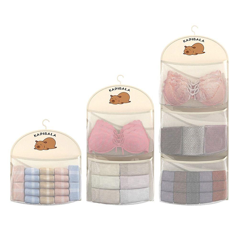 Capybara Socks Hanging Bag Large Capacity Wardrobe Organizer New Underwear Storage Bag