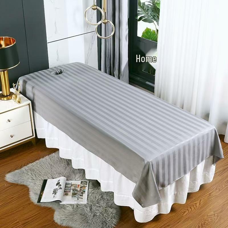 White Washable Beauty Salon Massage Bed Sheet with Hole - Anti-Dirty, Quick-Dry, Wrinkle-Resistant, Customizable.