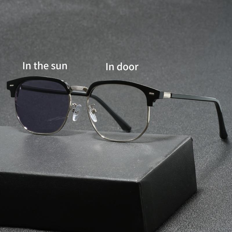 Leopard Pattern Frameless Square Glasses Retro Metal Eyewear for Men Women Fashion Accessories
