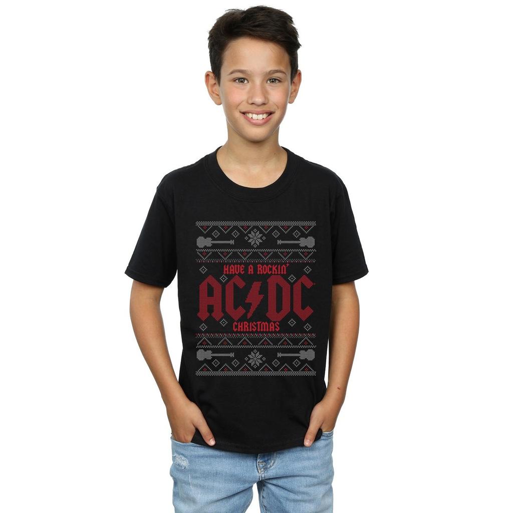 ACDC Boys haben ein rockiges Weihnachts-T-Shirt