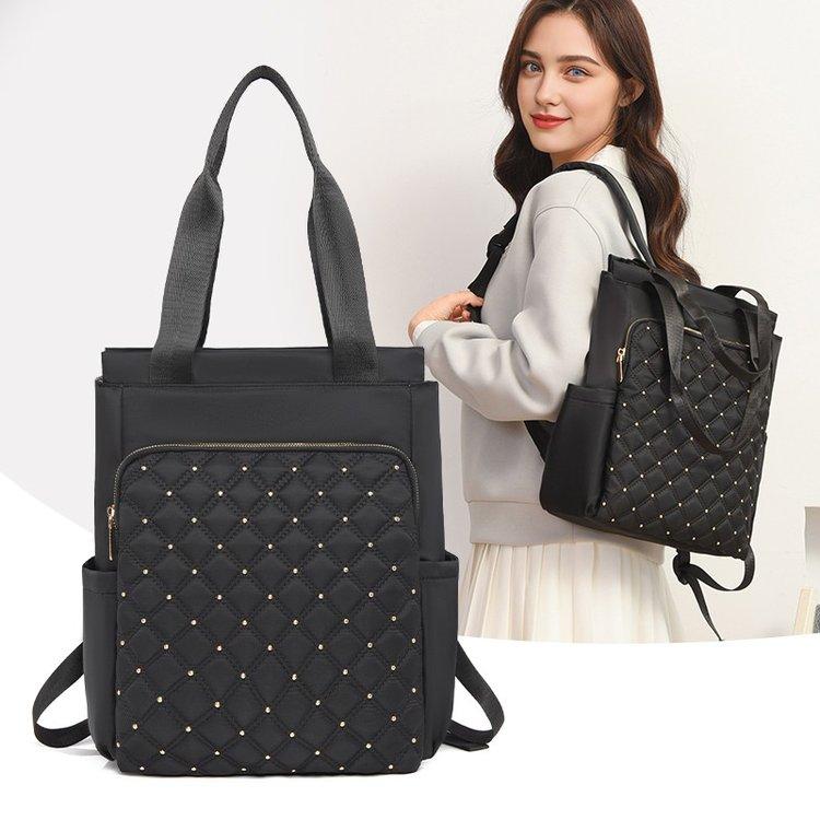 

Fashion rhombus backpack commuter large capacity women s bag