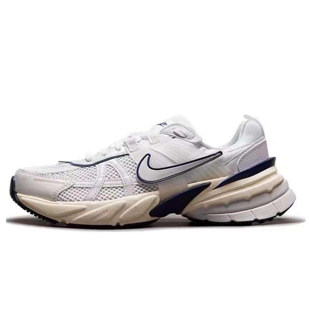 Nike V2K Run Cushioning Slip Resistant Low top Casual Running Shoes Unisex Rusty Red Gray Yellow FD0736-100(Team80-S-BOX)