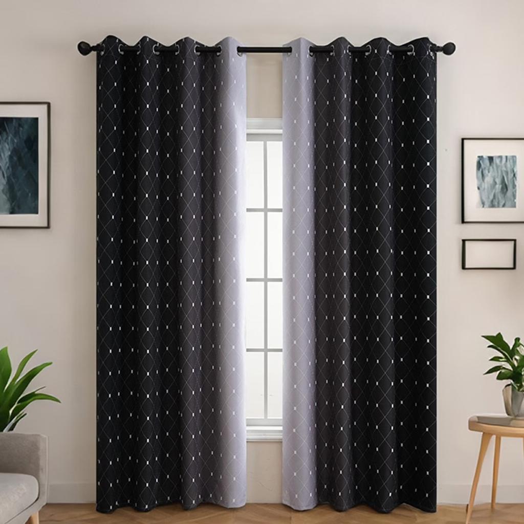 63-inch Curtain Set (2 Panels) - Thermal And Soundproof Curtains For Bedrooms And Living Rooms, Gradient Color, With Rod Pocket