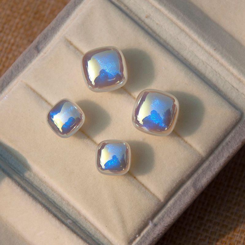

Fantasy Star River Square Mermaid Pearl Stud Earrings Women 2025 New Popular Sterling Silver Earrings High-Grade Earrings 11mm Mermaid Ji Square Earrings