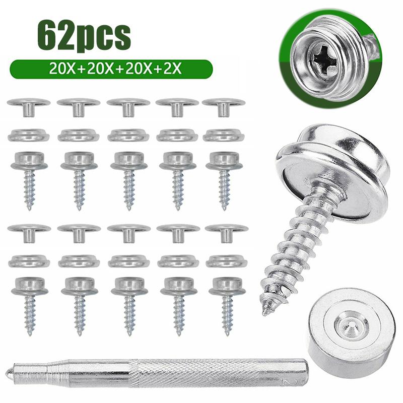 

Maijiabao, 62 шт., новый комплект застежек-застежек из нержавеющей стали для парусины, чехол для лодки