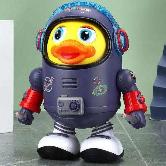 Electric Dancing Astronaut Duck Toy with LED Light Music Kids Walking Duck Toy Toddlers Boys Girls Interactive Educational Animal Musical Toy