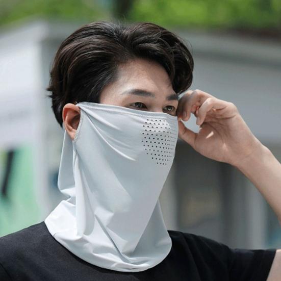 Sun Protection Guard Quick-Dry Fabric Ice Silk Face Guard with Breathable Mesh Cooling Fabric Extended Neck Gaiter Anti-UV Face Guard