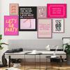 Wall Mural Pink Y2k Decor Trendy Retro Aesthetic Posters And Prints Cartoon Quote Wall Art Canvas Painting For Dorm Room Decor