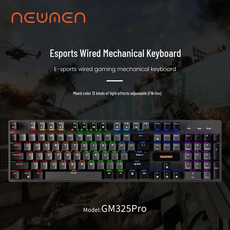 Newmen GM325Pro 104-Key Wired Mechanical Keyboard