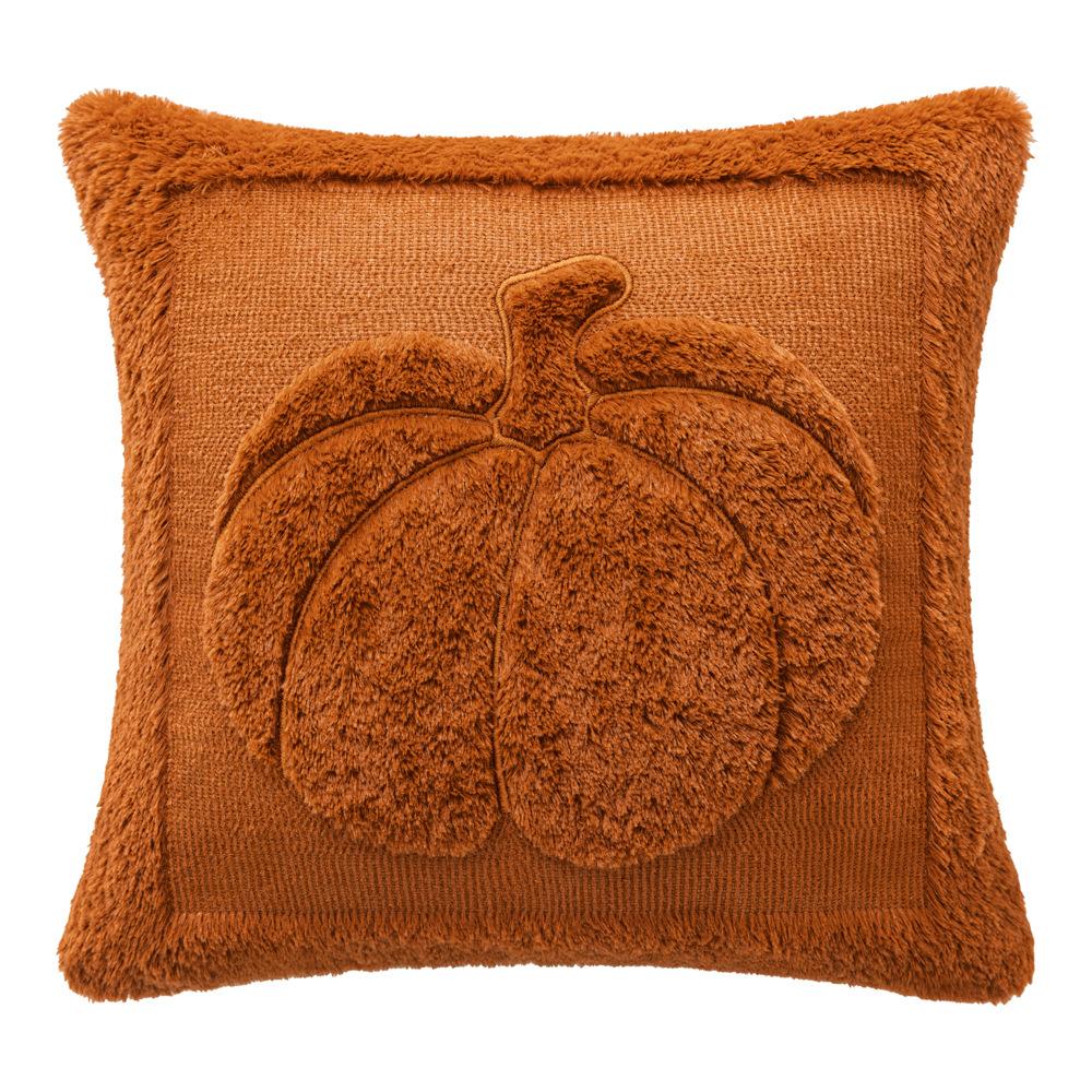 Halloween Pumpkin Plush Pillow Cover Home Living Room Sofa Cushion Cover Festive Pumpkin Double-Sided Pillow Cover