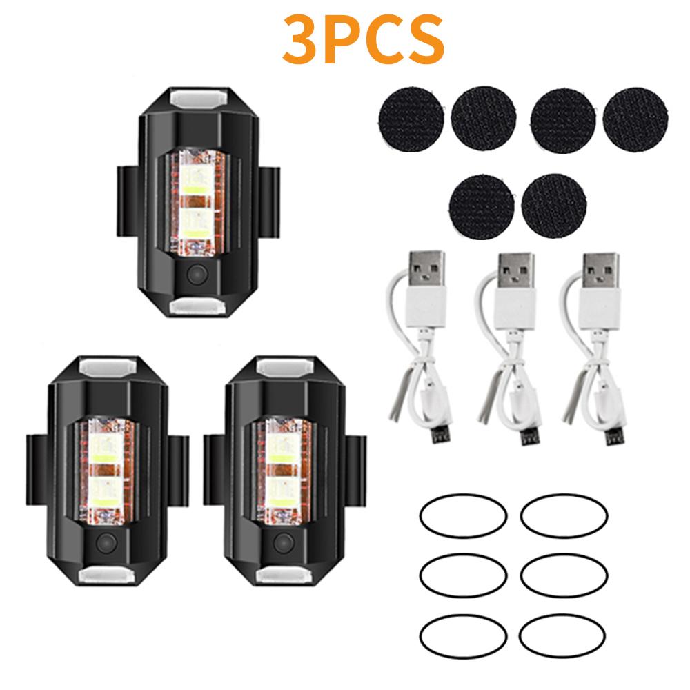 Luce per Moto Drone Luce Stroboscopica 7 Colori Mini USB LED Anti-Collisione Bici Aereo Volo Notturno Lampeggiante Segnale di Avvertimento