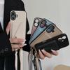 iPhone 17 Case: Lychee Pattern Leather Crossbody Lanyard Card Holder Protective Case for Apple 14 Pro