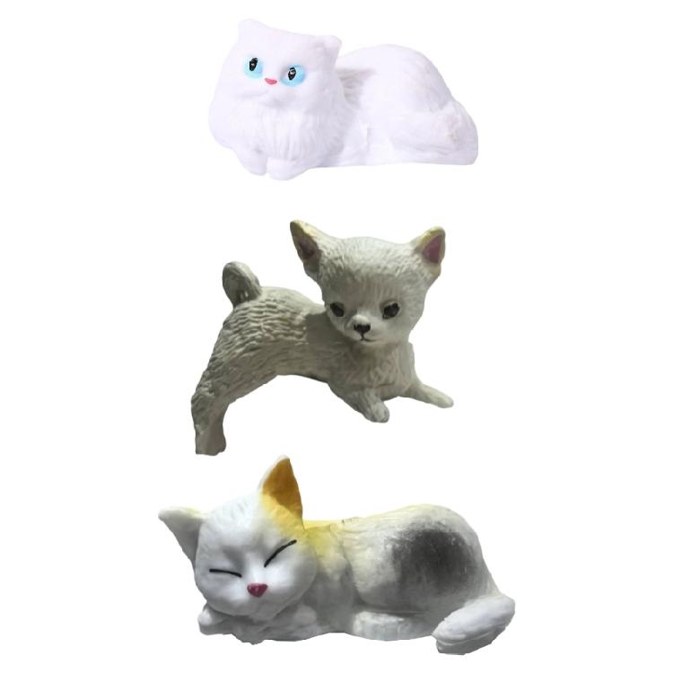 6Pcs Miniature Cats Figurines Resin Animal Ornaments For Desktop Shelf and Computer Monitor Car Dashboard Displays