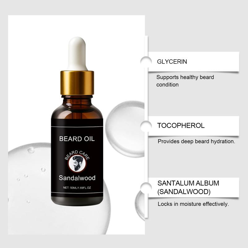 Beard Care Essential Oil Is A Daily Moisturizing And Nourishing Essential Oil That Keeps The Beard Hair Smooth, Moist, Refreshing And Non-Sticky