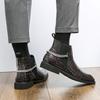 2024 New Crocodile Pattern Mid-Calf Ankle Boots Ripe-Young Dress Boots Men Boots Handsome Short Boots Business Male Winter Boot