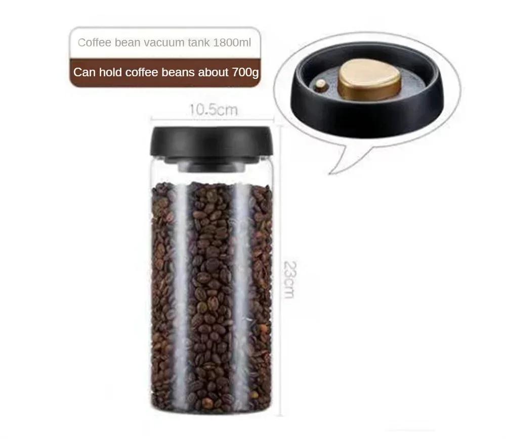 Coffee Bean Vacuum Sealed Tank Glass Mason Jars with Lid Household Food Storage Moisture-proof Air Extraction Airtight Container