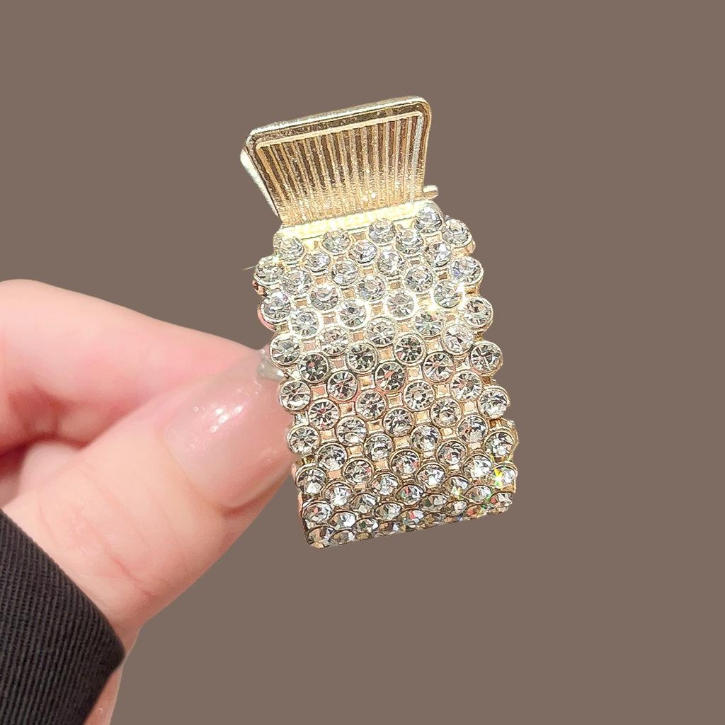 Hoher Pferdeschwanz Voll Diamant Metall Griffklammer Glänzender Diamant Flauschige Haarwurzeln Haifischklemme Party Licht Luxus High-End Haarspange