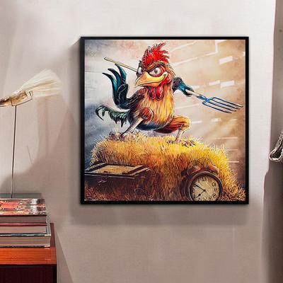DIY Diamond Painting Kung Fu Chicken Cross Stitch Kit Mosaic Art Diamond Painting Full Circle/Square Diamond Home Decoration