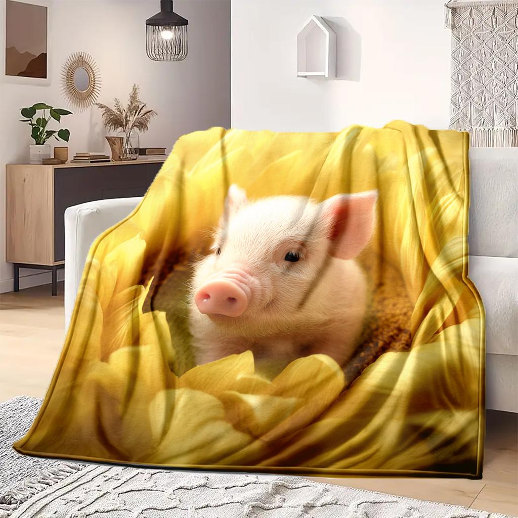 1 Stück Flanelldecke mit Cartoon-Druck, Hohe Qualität, Bequem für alle Jahreszeiten, Heimdekoration, Wärme und Komfort, Perfekt als Weihnachts- oder Geburtstagsgeschenk