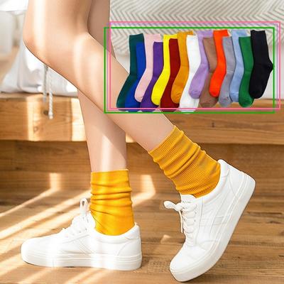 5 Paia Calzini Donna Primavera Estate Cotone Calzini a Mezza Gamba Stile College Personalità alla Moda Versatili Doppia Costruzione Calzini Lunghi Impilati