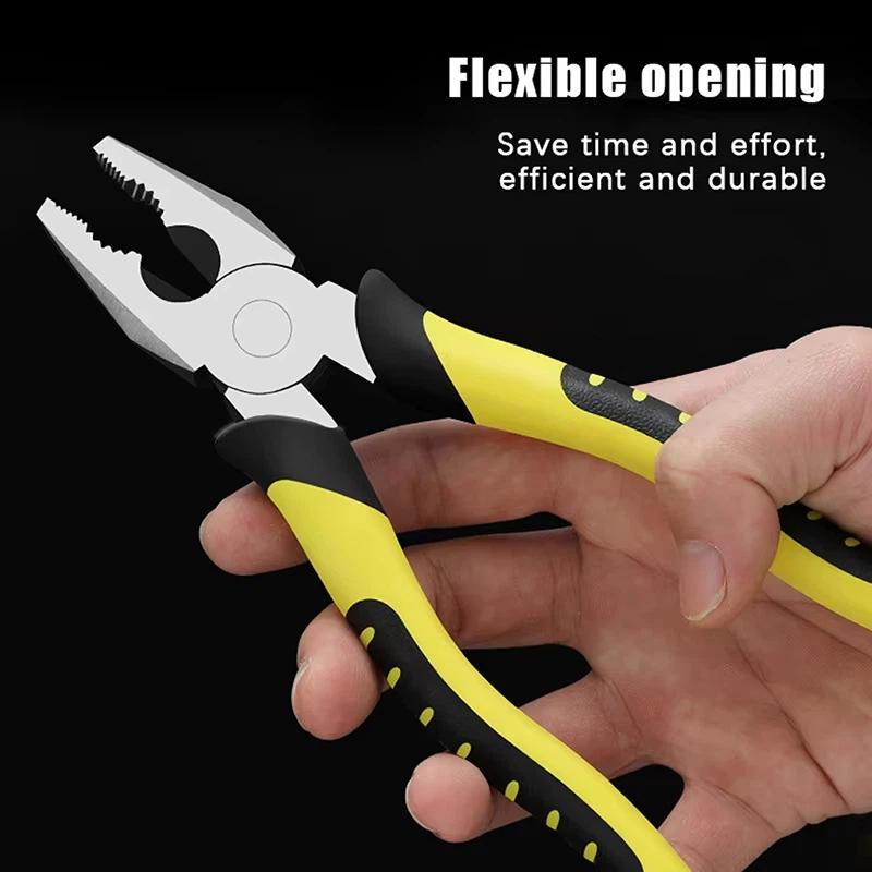 8 Inch Heavy Duty Combination Pliers Non Slip Handle Industrial Grade Durability For Home Diy Repair Projects