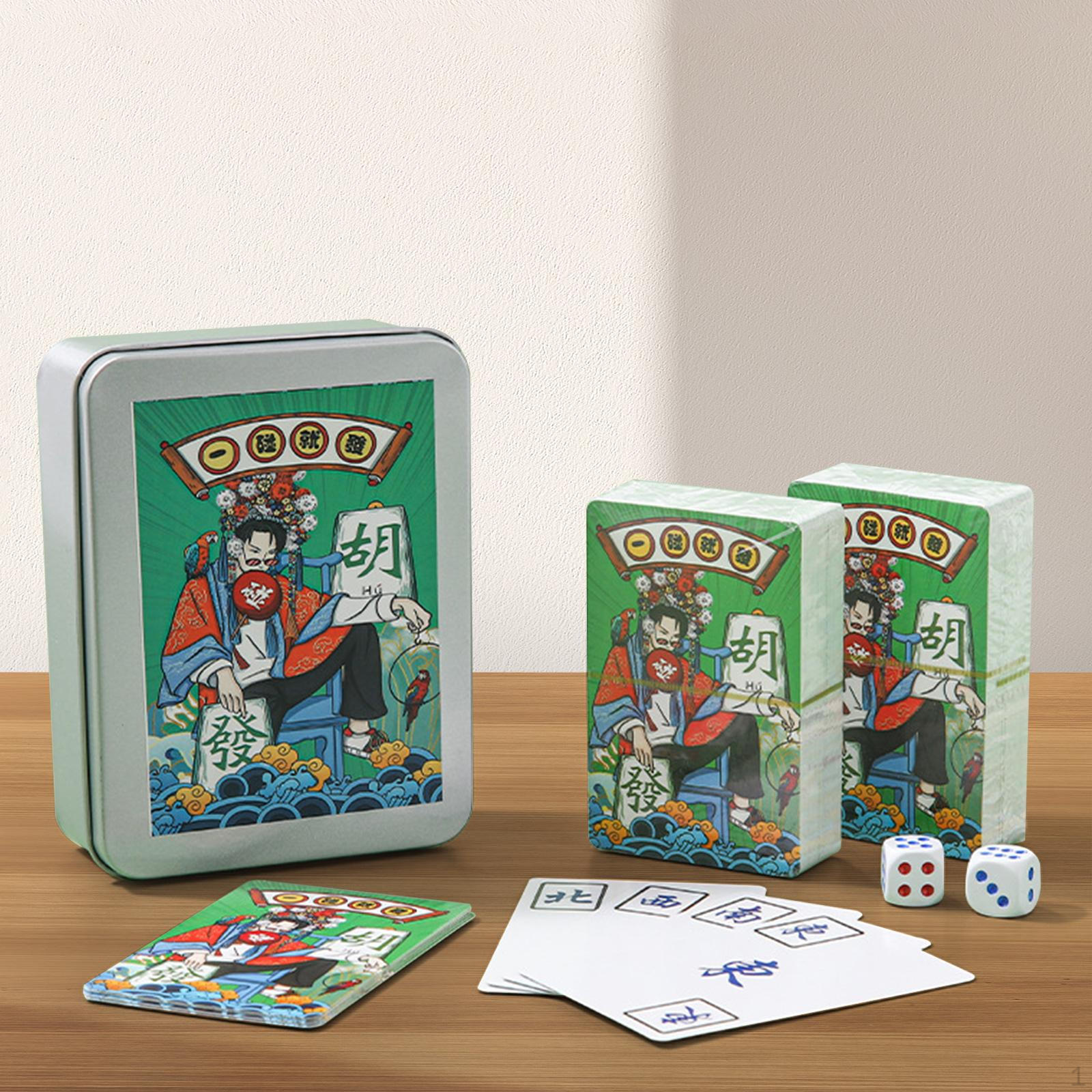 

Карточная игра Маджонг Настольная игра, компактная и удобная для переноски, портативная дорожная бумага, 144 карты в наборе