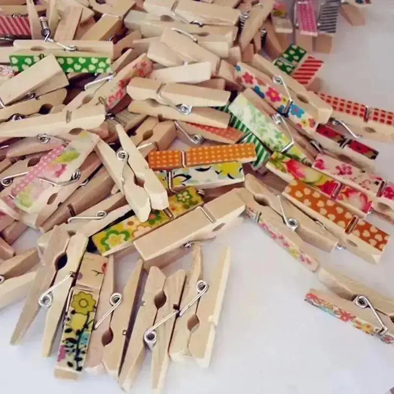 50pcs Durable Natural Wooden Clips For Photo Garment Clothespins Laundry Pins DIY Craft Clip Wedding Party Clip Home Decoration