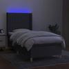 VidaXL Slatted Bed Base with Mattress and LED, Upholstered Bed, Single Bed, Adult Bed for Interior Bedroom, 3138990