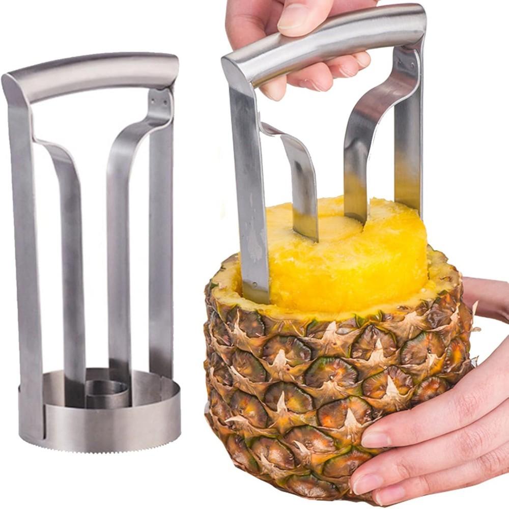 Pineapple Meat Extractor Pineapple Slicer Stainless Steel Pineapple Meat Extractor Core Peeler Multifunction Fruit Slicer Peeler Tool for Kitchen