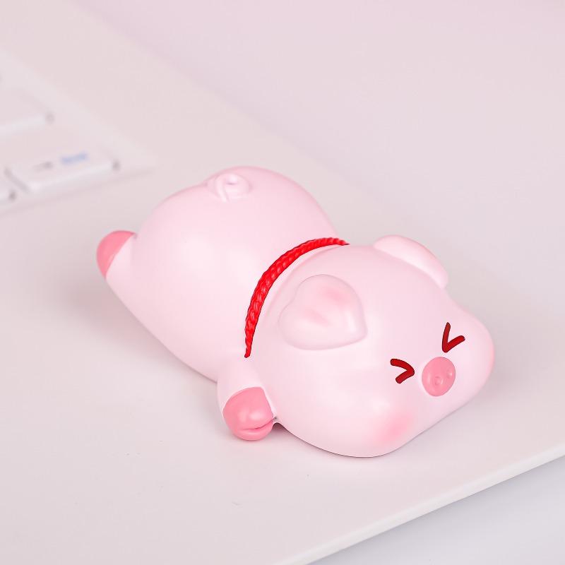 Cute Cat and Little Lucky Pig Figurines, Couple Resin Ornaments, Desktop Decorations, Girls' Gifts